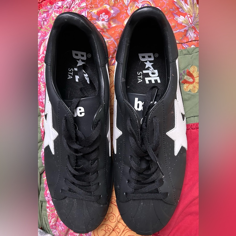 Bape Black Athletic Shoes with White Star